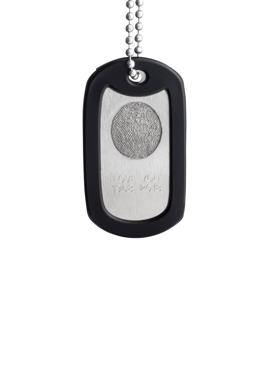 Dog tag with fingerprint shop