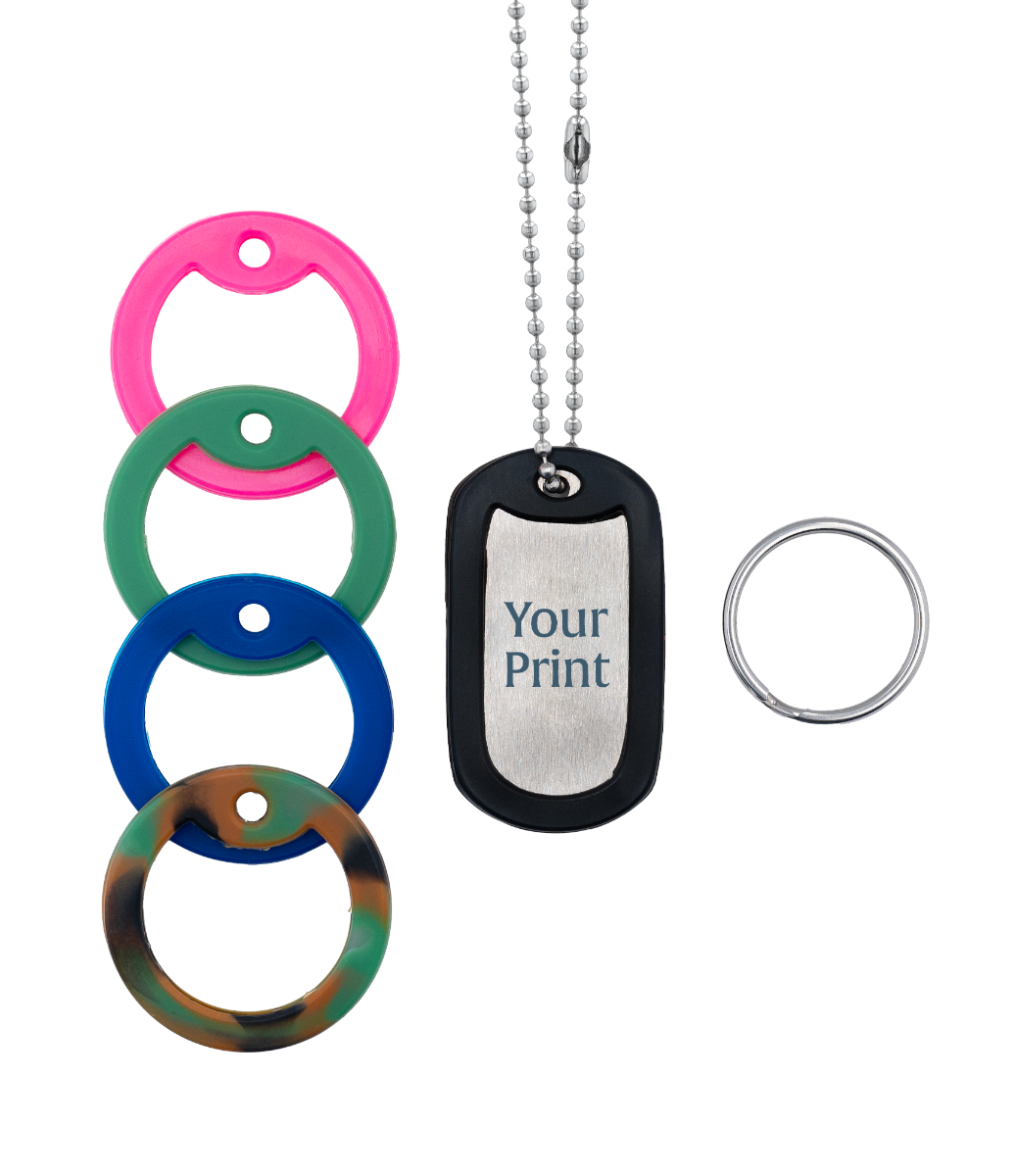 Front Engraved Dog Tag Fingerprint