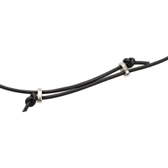 18"-27" - Adjustable Black Leather Cord